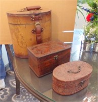 (3) LEATHERLIKE CONTAINERS