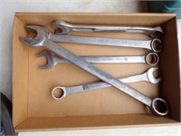 (5) WRENCHES; HITCH PINS IN PAN