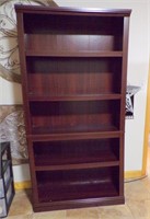 PRESSED WOOD 5 SHELF BOOKCASE 35" W X 70" H