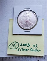 2003 US fine Silver Dollar walking liberty 1oz .