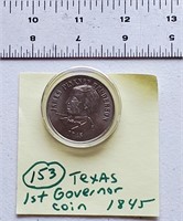 James P Henderson 1845 Texas commemorative token