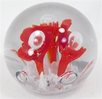 Red & White Flower Paperweight