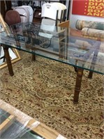 Glass top Asian inspired dining table no chairs
