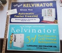 2 old Kelvinator refrigerator advertising signs