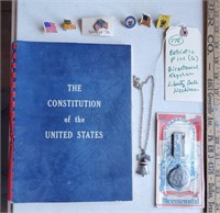 1961 US Constitution book patriotic pins jewelry +