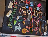 all on table - wild exotic jewelry huge lot