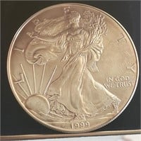 1999 US silver dollar walking liberty eagle case