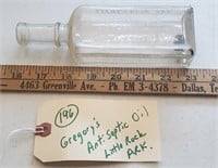 ca 1900 Gregory's Antiseptic Oil Little Rock Ark