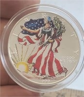 1999 american eagle silver dollar enameled w case