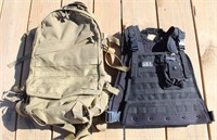 Backpack, Bullet Proof Vest (view of front)