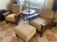 Flex steel Matching Arm Chairs and Ottoman