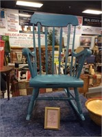 Blue rocking chair