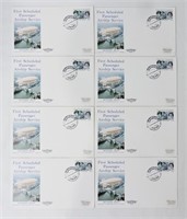 8 First Day Covers Passenger Airship 1986