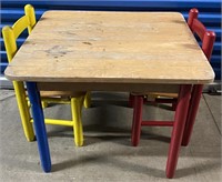 VINTAGE CHILDS TABLE AND 2 CHAIRS
