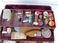 Antique Fishing Tackle Box w/ Lures