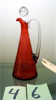 Victorian Cranberry Art Glass Cruet