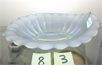 Ice Blue Carnival Glass Bowl