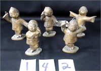 5 Vintage Bronze Japanese Figurines