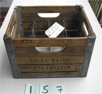 Vintage Wooden Milk Crate Favs Dairy Honeoye Falls