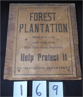 Vintage Forest Plantation Sign - Conservation Dept