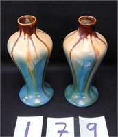 Pair of Art Pottery Vases - Belgium Mid Century