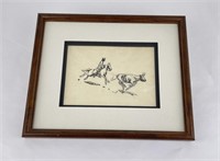 Edward Borein Pen and Ink Cowboy Drawing