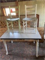 Kitchen Table and 2 Ladder Back Chairs