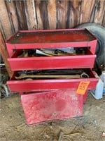 Red Tool Cabinet With Wrenches & Tools