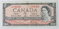 1954 CAD $2 Banknote