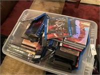Box full of DVD and Blue-ray Series and Movies