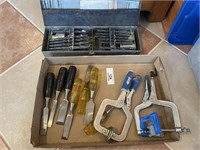 Clamps, Chisels and Drill Bits