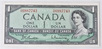 1954 CAD $1 Banknote