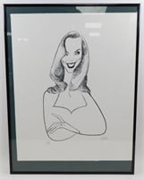 * Al Hirschfeld Brett Butler Pencil Signed