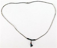 Vintage 1970’s Sterling Silver Inlaid Necklace -