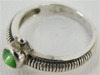 Sterling Silver Ring with Green Stone - 4.14