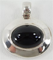 Sterling Silver and Onyx Pendant - 11.92 grams