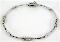 Vintage Sterling Silver Bracelet with Clear