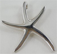 Vintage Sterling Silver Starfish Pendant - 9.07
