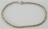 Vintage Sterling Silver Bracelet - 6.4 grams, 8”