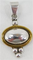 Sterling Silver and Vermeil Pendant - 6.92 grams