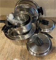 LOT OF STAINLESS PANS