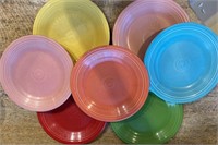 7 VINTAGE FIESTA PLATES