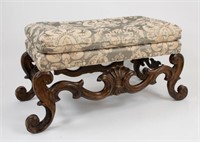 Baker Furniture Baroque Style Carved Bench
