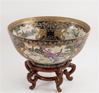 Large Chinese Export Style Famille Rose Bowl