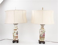 Pr. Chinese Famille Rose Lamps