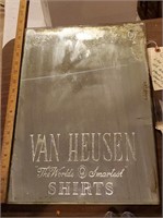 Very old Van Heusen shirts advertising sign mirror