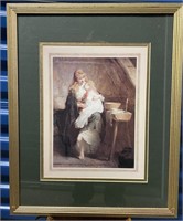 FRAMED PRINT MOTHER WITH SLEEPING CHILD