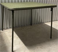 VINTAGE GREEN FOLDING CARD TABLE