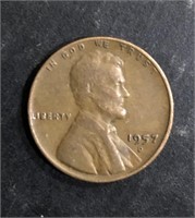 1957-D LINCOLN HEAD WHEAT BACK PENNY
