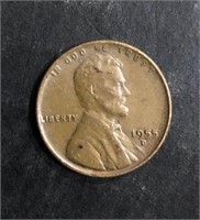 1955-D LINCOLN HEAD WHEAT BACK PENNY
